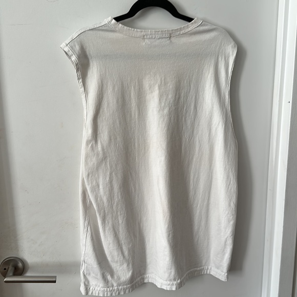 LINDER NYC White Boyfriend Jackson T-shirt Tank - Picture 6 of 9